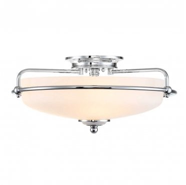 QZ-GRIFFIN-F-PC Griffin 3 Light Flush Light in a Polished Chrome Finish