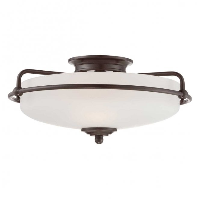 Quoizel QZ-GRIFFIN-F-PN Griffin 3 Light Flush Light in a Palladian Bronze Finish