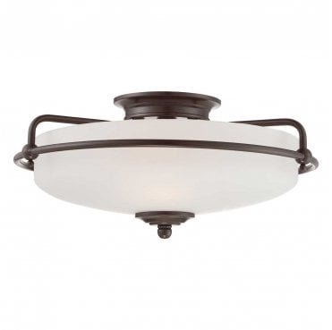 QZ-GRIFFIN-F-PN Griffin 3 Light Flush Light in a Palladian Bronze Finish