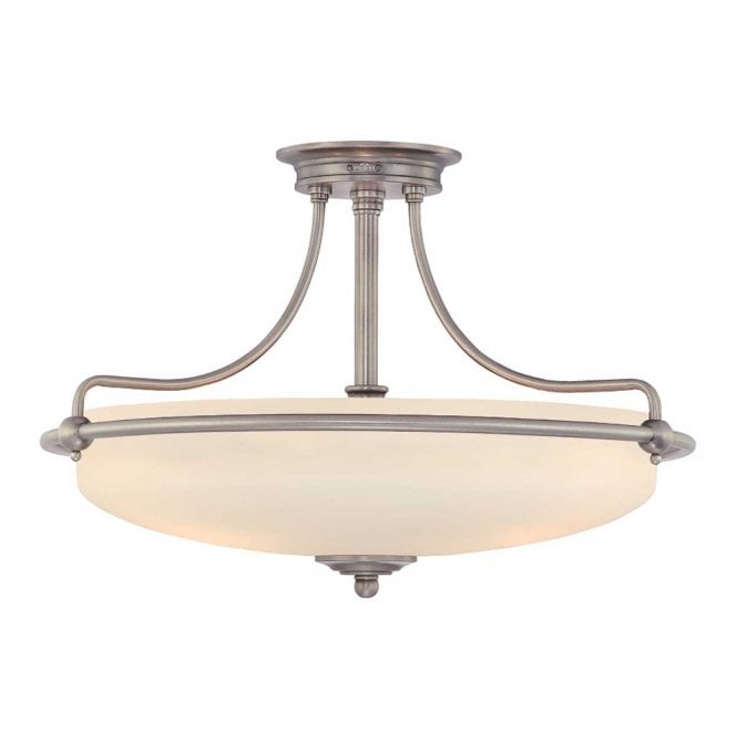 Quoizel QZ-GRIFFIN-SFM-AN Griffin 4 Light Semi Flush Light in an Antique Nickel Finish