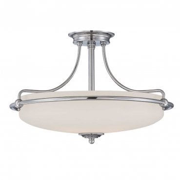 QZ-GRIFFIN-SFM-C Griffin 4 Light Semi Flush Light in a Polished Chrome Finish