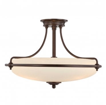 QZ-GRIFFIN-SFM-PN Griffin 4 Light Semi Flush Light in a Palladian Bronze Finish