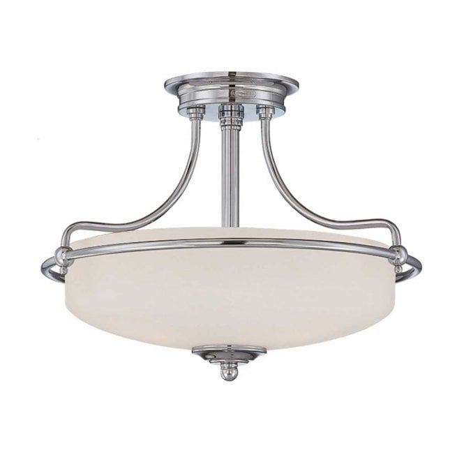 Quoizel QZ-GRIFFIN-SFS-C Griffin 3 Light Semi Flush Light in a Polished Chrome Finish