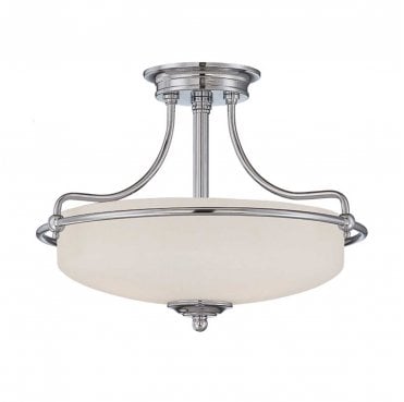 QZ-GRIFFIN-SFS-C Griffin 3 Light Semi Flush Light in a Polished Chrome Finish