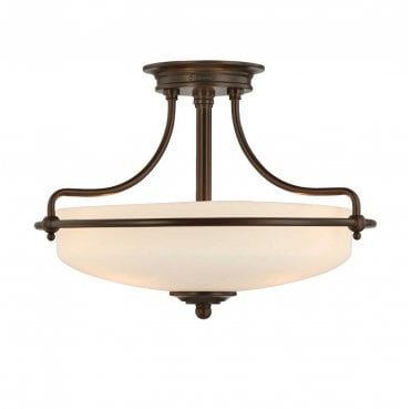 QZ-GRIFFIN-SFS-PN Griffin 3 Light Semi Flush Light in a Palladian Bronze Finish