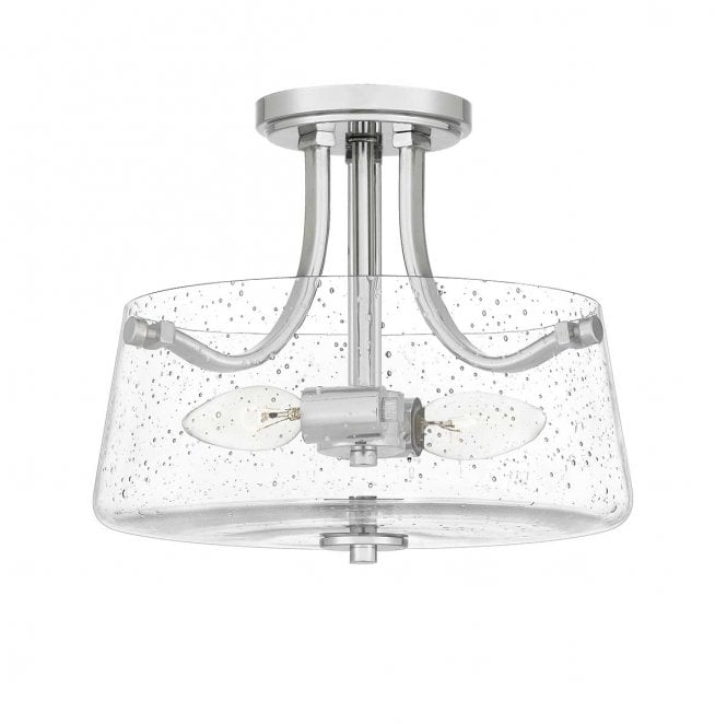 Quoizel QZ-HOLLISTER-SF-PN Hollister 2 Light Semi Flush Light in a Polished Nickel Finish