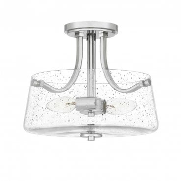 QZ-HOLLISTER-SF-PN Hollister 2 Light Semi Flush Light in a Polished Nickel Finish