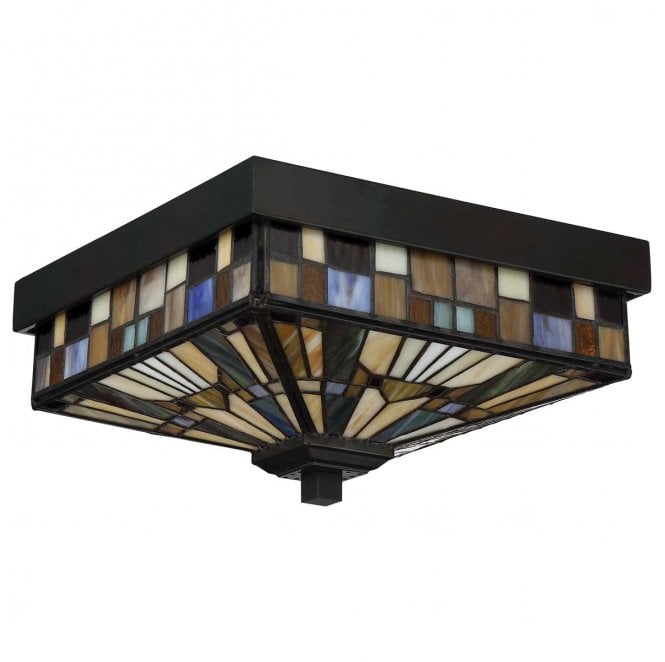 Quoizel QZ-INGLENOOK-F Inglenook Outdoor IP44 2 Light Flush Light in a Valiant Bronze Finish