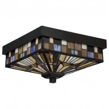QZ-INGLENOOK-F Inglenook Outdoor IP44 2 Light Flush Light in a Valiant Bronze Finish