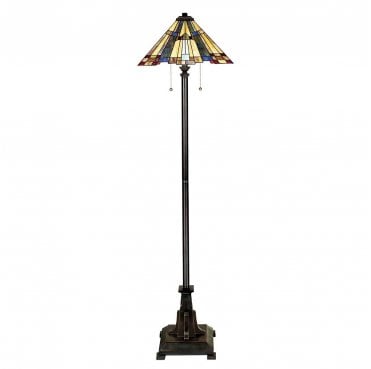 QZ-INGLENOOK-FL Inglenook 2 Light Floor Lamp in a Valiant Bronze Finish