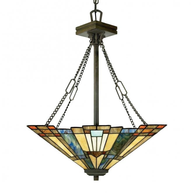 Quoizel QZ-INGLENOOK-P-B Inglenook 3 Light Pendant in a Valiant Bronze Finish