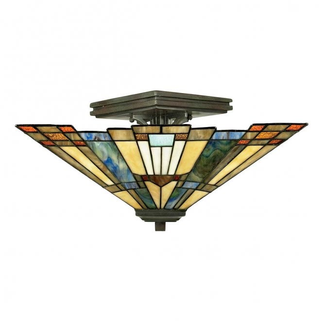 Quoizel QZ-INGLENOOK-SF Inglenook 2 Light Semi Flush Light in a Valiant Bronze Finish