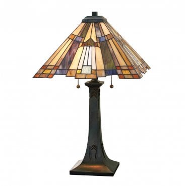 QZ-INGLENOOK-TL Inglenook 2 Light Table Lamp in a Valiant Bronze Finish