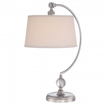 QZ-JENKINS-TL-PN Jenkins 1 Light Table Lamp in a Polished Nickel Finish