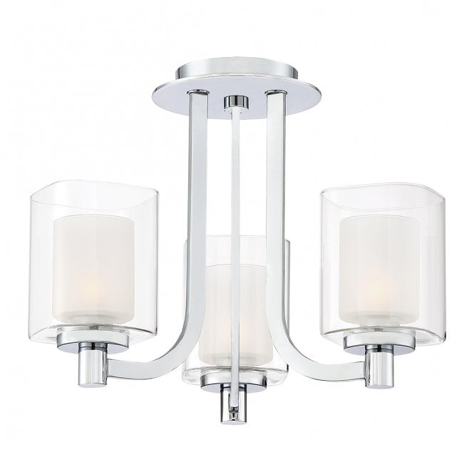 Quoizel QZ-KOLT-SF-PC-BATH Kolt IP44 3 Light Semi Flush Light in a Polished Chrome Finish