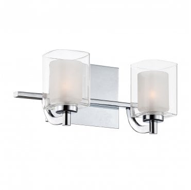 QZ-KOLT2-PC-BATH Kolt IP44 2 Light Wall Light in a Polished Chrome Finish
