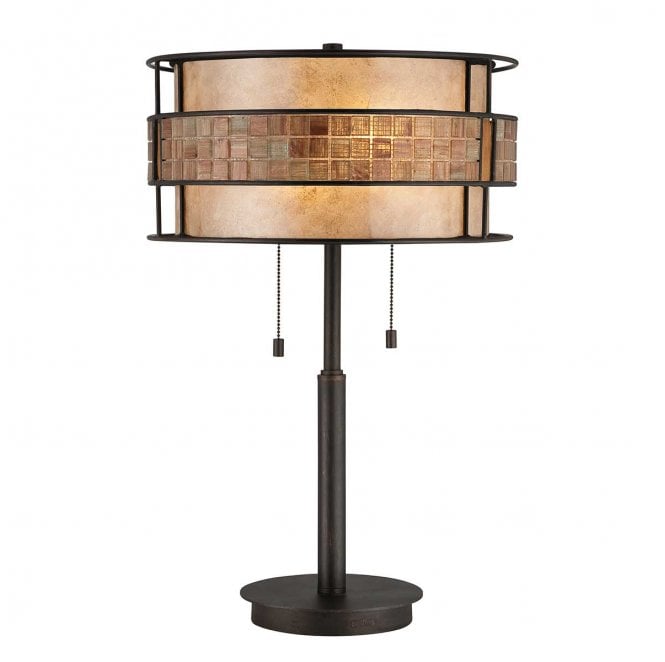 Quoizel QZ-LAGUNA-TL Laguna 2 Light Table Lamp in a Renaissance Copper Finish