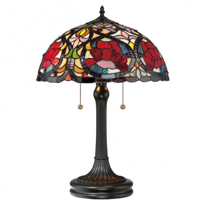 Quoizel QZ-LARISSA-TL Larissa 2 Light Table Lamp in a Vintage Bronze Finish