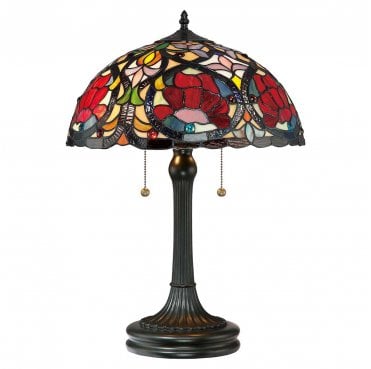 QZ-LARISSA-TL Larissa 2 Light Table Lamp in a Vintage Bronze Finish