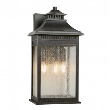 QZ-LIVINGSTON2-L Livingston Outdoor IP44 3 Light Large Wall Lantern in an Imperial Bronze Finish