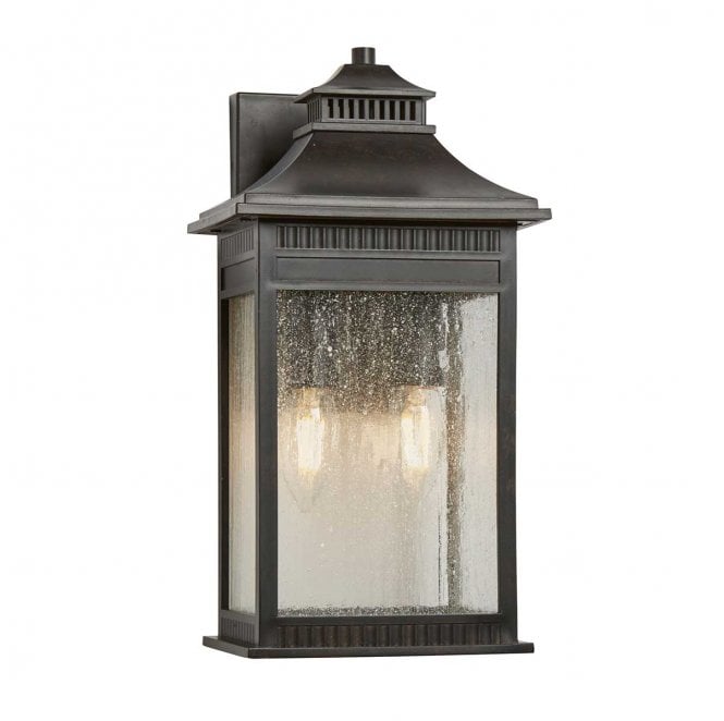 Quoizel QZ-LIVINGSTON2-M Livingston Outdoor IP44 2 Light Medium Wall Lantern in an Imperial Bronze Finish