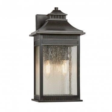 QZ-LIVINGSTON2-M Livingston Outdoor IP44 2 Light Medium Wall Lantern in an Imperial Bronze Finish