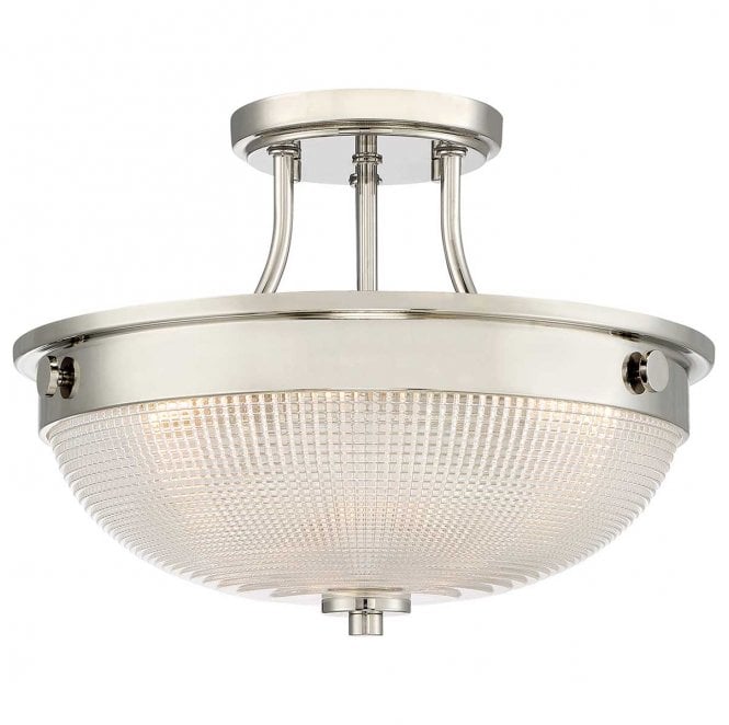 Quoizel QZ-MANTLE-SF-IS Mantle 2 Light Semi-Flush in an Imperial Silver Finish
