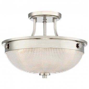 QZ-MANTLE-SF-IS Mantle 2 Light Semi-Flush in an Imperial Silver Finish