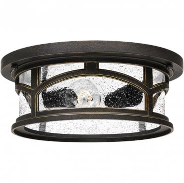 QZ-MARBLEHEAD-F Marblehead Outdoor IP44 2 Light Flush Mount in a Palladian Bronze Finish