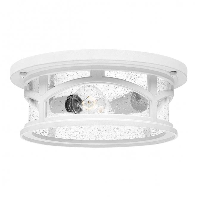 Quoizel QZ-MARBLEHEAD-F-WHT Marblehead Outdoor IP44 2 Light Flush Mount in a White Finish