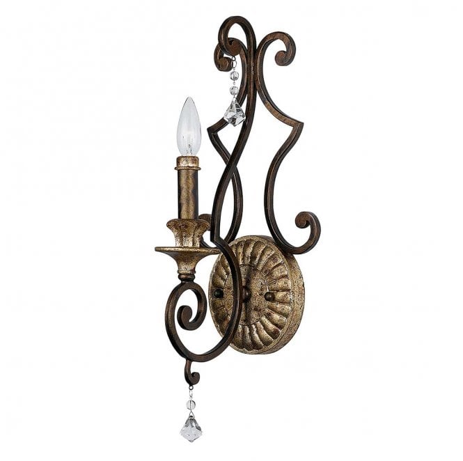 Quoizel QZ-MARQUETTE1 Marquette 1 Light Wall Light in a Heirloom Finish