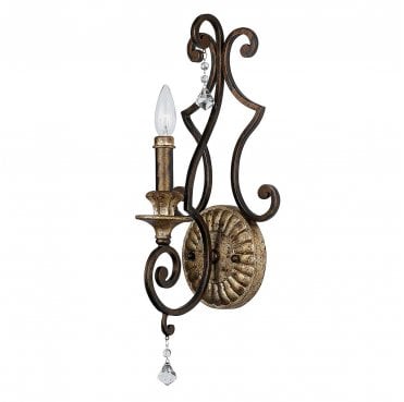 QZ-MARQUETTE1 Marquette 1 Light Wall Light in a Heirloom Finish