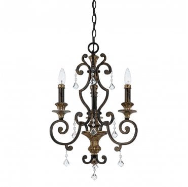 QZ-MARQUETTE3 Marquette 3 Light Chandelier in a Heirloom Finish
