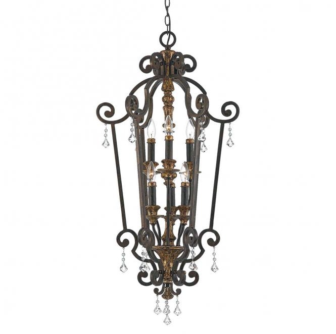 Quoizel QZ-MARQUETTE6-B Marquette 6 Light Chandelier in a Heirloom Finish