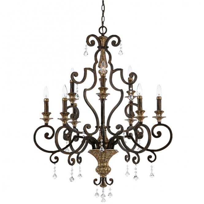 Quoizel QZ-MARQUETTE9 Marquette 9 Light Chandelier in a Heirloom Finish