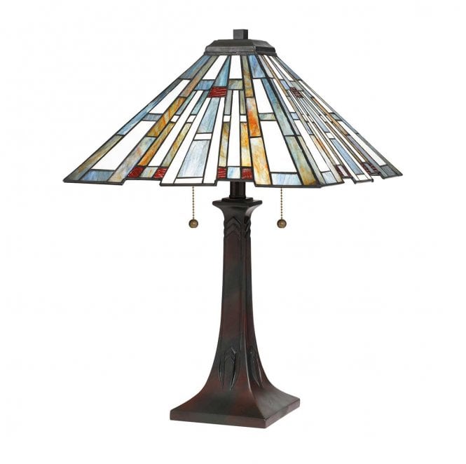 Quoizel QZ-MAYBECK-TL Maybeck 2 Light Table Lamp in a Valiant Bronze Finish