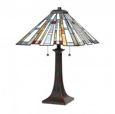 QZ-MAYBECK-TL Maybeck 2 Light Table Lamp in a Valiant Bronze Finish