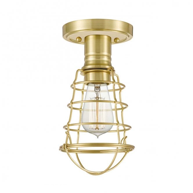 Quoizel QZ-MIXON-SF-BB Mixon 1 Light Semi Flush Light in a Brushed Brass Finish