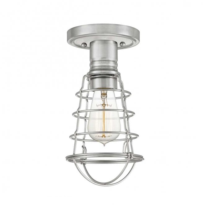 Quoizel QZ-MIXON-SF-BN Mixon 1 Light Semi Flush Light in a Brushed Nickel Finish