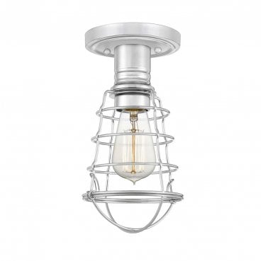 QZ-MIXON-SF-PC Mixon 1 Light Semi Flush Light in a Polished Chrome Finish