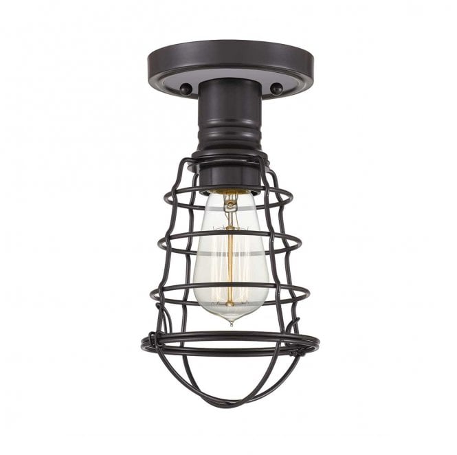 Quoizel QZ-MIXON-SF-PN Mixon 1 Light Semi Flush Light in a Palladian Bronze Finish