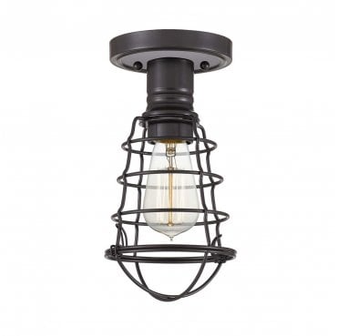 QZ-MIXON-SF-PN Mixon 1 Light Semi Flush Light in a Palladian Bronze Finish