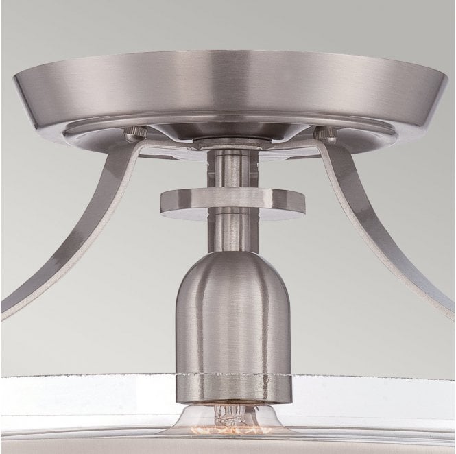 Quoizel QZ-PENN-STATION-F-BN Penn Station 1 Light Semi Flush Light in a Brushed Nickel Finish
