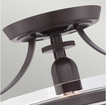 QZ-PENN-STATION-F-WT Penn Station 1 Light Semi Flush Light in a Western Bronze Finish