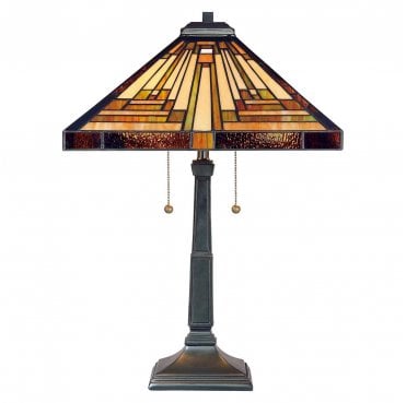 QZ-STEPHEN-TL Stephen 2 Light Table Lamp in a Vintage Bronze Finish