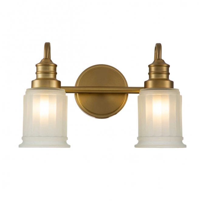 Quoizel QZ-SWELL2-BB-BATH Swell IP44 2 Light Wall Light in a Brushed Brass Finish
