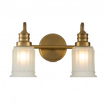 QZ-SWELL2-BB-BATH Swell IP44 2 Light Wall Light in a Brushed Brass Finish