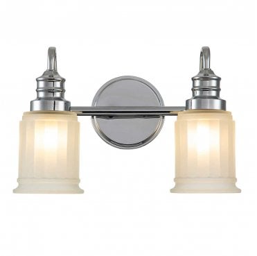QZ-SWELL2-PC-BATH Swell IP44 2 Light Wall Light in a Polished Chrome Finish