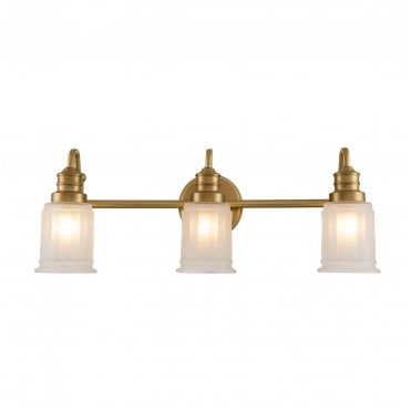 QZ-SWELL3-BB-BATH Swell IP44 3 Light Wall Light in a Brushed Brass Finish