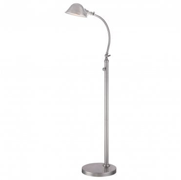 QZ-THOMPSON-FLBN Thompson LED Floor Lamp in a Brushed Nickel Finish